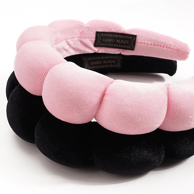 Ayesha 2pcs Spa Headband for Washing Face, Bubble Sponge Soft Hairband for Women - Image 2