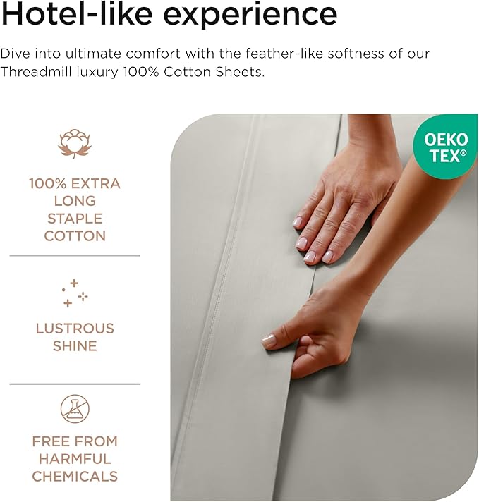 Threadmill Luxury 800 Thread Count California King 100% Cotton Sheets - Image 5