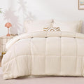 Love's cabin Twin Comforter Set Beige, 5 Pieces Twin Bed in a Bag, All Season by Lovescabin