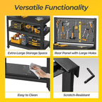 10 Sets Storage Shelves with Pegboard,Heavy Duty Garage Shelving Units and Storage,Metal Shelving Adjustable Shelves,Garage Storage Rack,Industrial Utility Shelf For Kitchen,Pantry 47.2"H*33.46"W*18"D