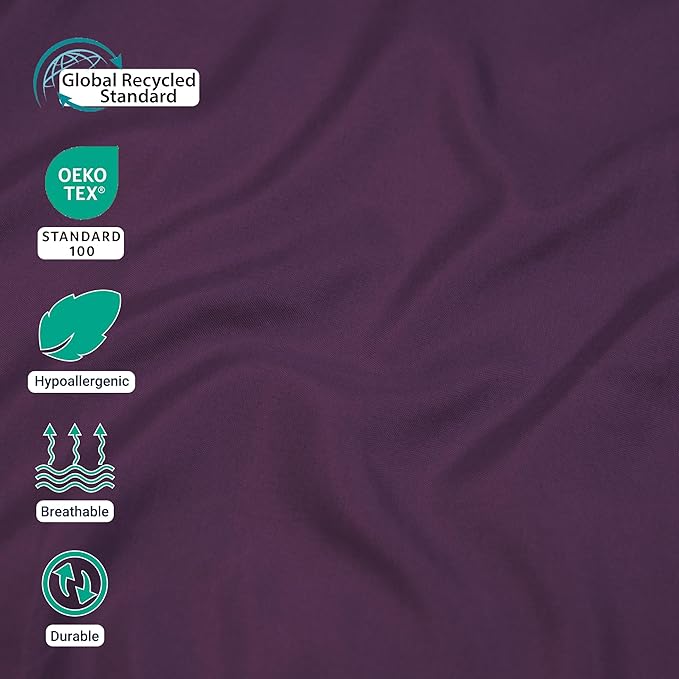 ZPECC Twin Flat Sheet Only 6 Pack, Durable Dark Purple Top Bed Sheets - Image 4