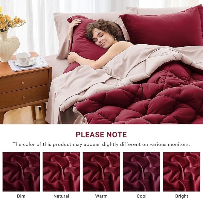 MUXHOMO 7 Pieces Full Comforter Set, Reversible Bed in a Bag Full Size - Image 4