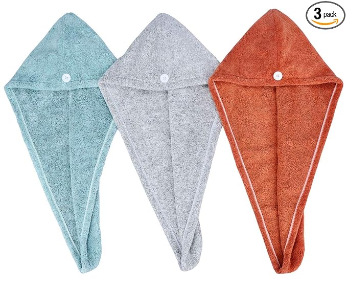 HOPESHINE Hair Towel Twist Microfiber Bamboo Fabric Women's Soft Shower Towels by HOPESHINE