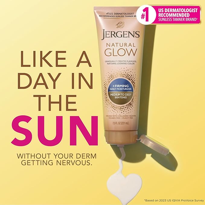 Jergens Natural Glow +Firming Self Tanner Body Lotion, Medium to Deep Skin Tone - Image 3