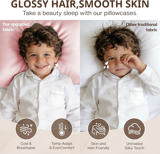 MR&HM Breathable Toddler Pillowcase 13"x18" Travel Pillow Case Set of 2 - Image 4
