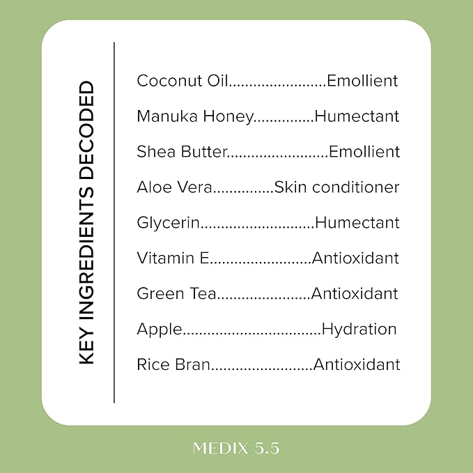 MEDIX 5.5 Coconut Oil Lotion W/ Manuka Honey Cream Skin Care Face Moisturizer & - Image 4