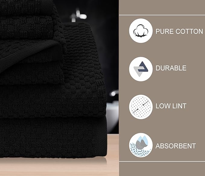 COTTON CRAFT Waffle 6 Piece Towel Set - Image 3