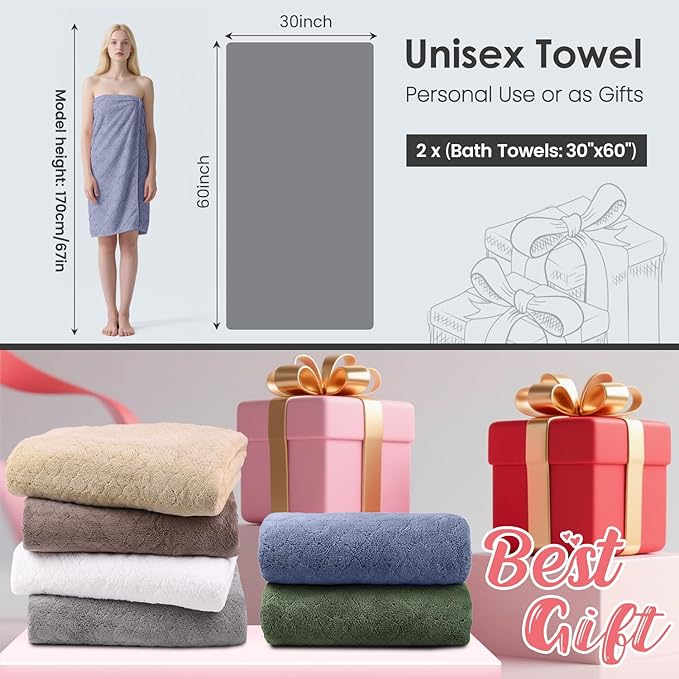 JML Microfiber Bath Towels, Ultra Soft, Super Absorbent, Fast Drying, No Fading - Image 3