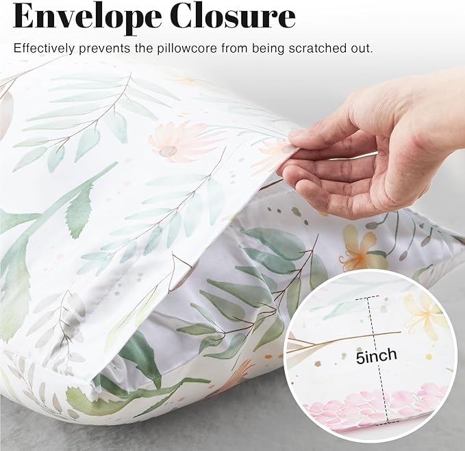 EXQ Home Satin Body Pillowcase for Hair and Skin- Multicolor Printed Flower - Image 5