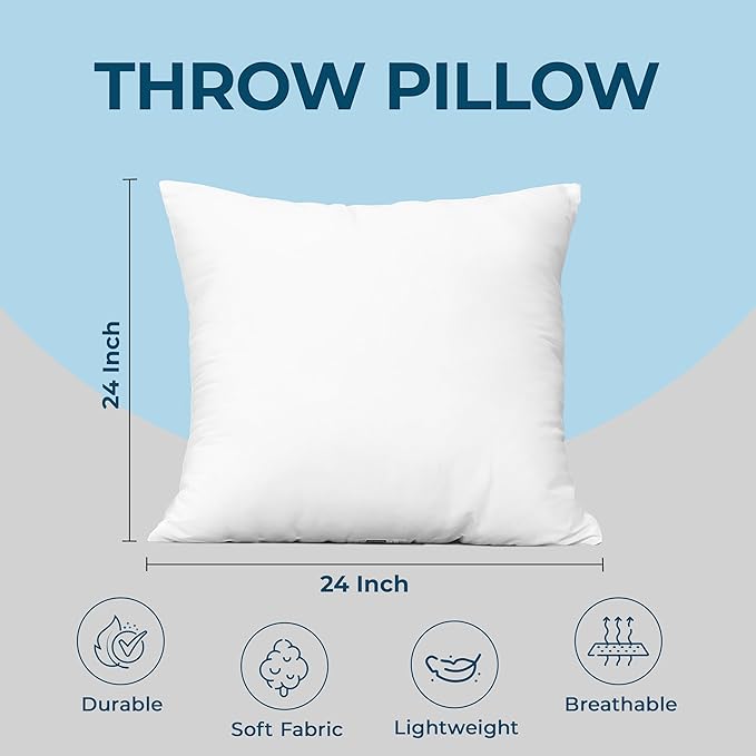 Utopia Bedding Throw Pillows – 24 x 24 Inches Down Alternative Pillows - Image 4