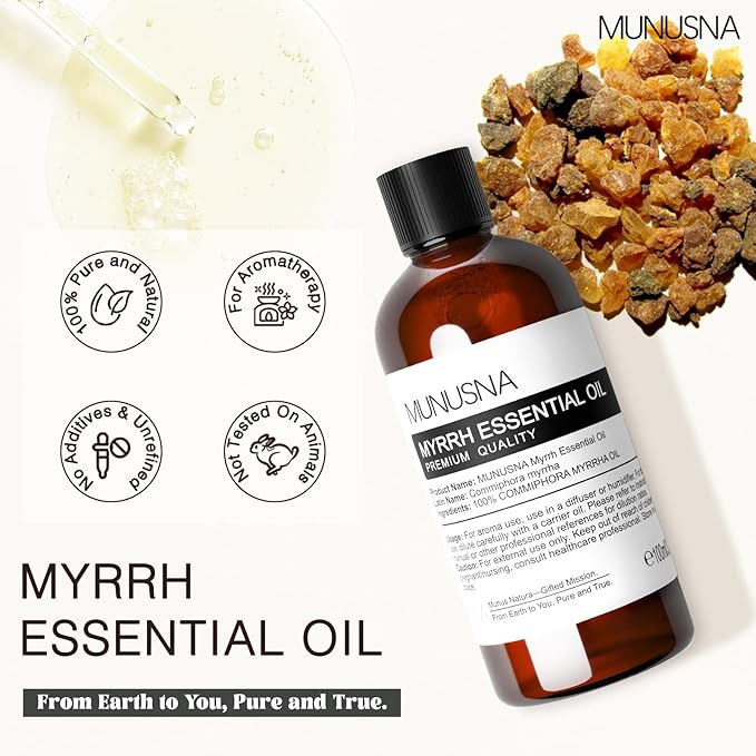 Myrrh Essential Oil 100ML, 100% Pure and Natural Myrrh Oils Aromatherapy Oil - Image 2