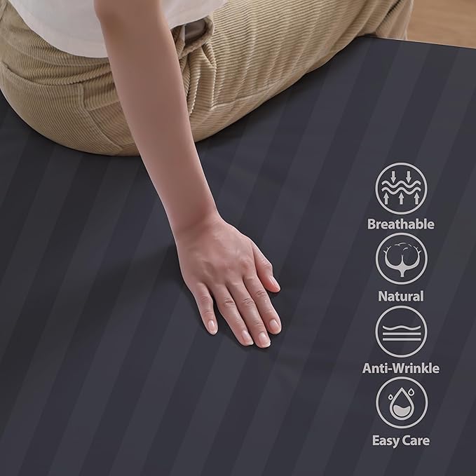 100% Egyptian Cotton Fitted Sheet Twin Size, 600 Thread Count, Single Fitted - Image 4
