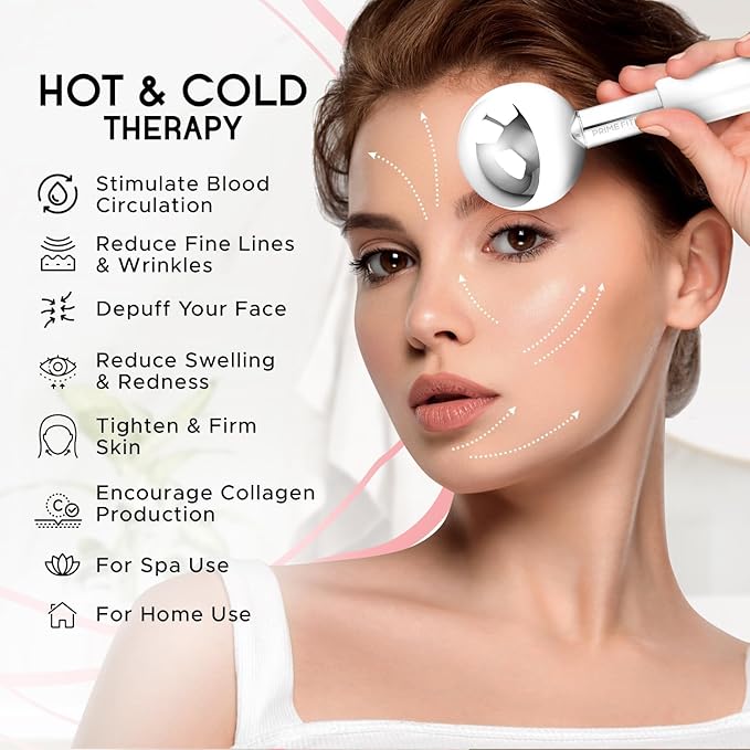 PRIME Fitness Ice Globes for Facials | Unbreakable Steel Cooling Roller | Cryo - Image 4