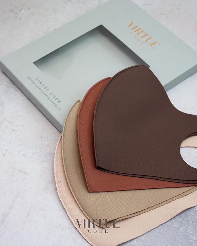 Virtue Code Second Skin Cloth Face Mask Pack. 4 Buttery Soft Masks Washable - Image 6