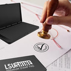 Large Stamp Pad, 6.1 x 3.4 Inch Black Ink Pad Premium Quality Felt Pad Rubber Stamp Ink Pad for Office, Home