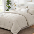 CozyLux Full Size Comforter Sets Beige, 7 Pieces Bed in a Bag, All Season by CozyLux