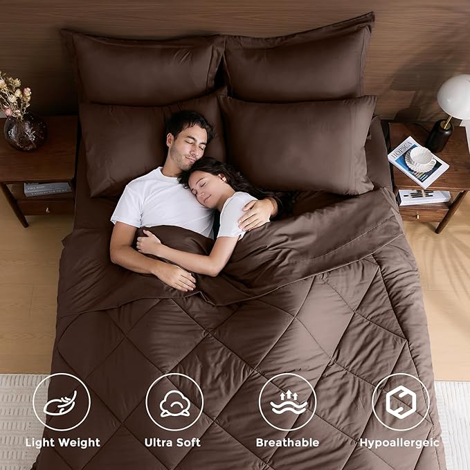 HEVUMYI Brown Full Comforter Set - Image 2