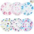 6 Pcs Shower Caps, Waterproof Bath Caps Plastic Reusable Shower Caps Elastic by Pengxiaomei