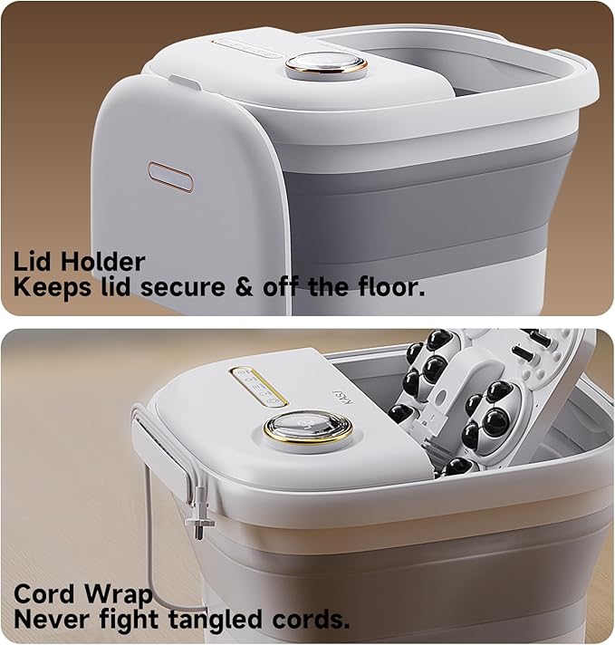 KASJ Collapsible Foot Spa with Electric Rotary and Hydro-Jet Massage, Foot Bath - Image 7