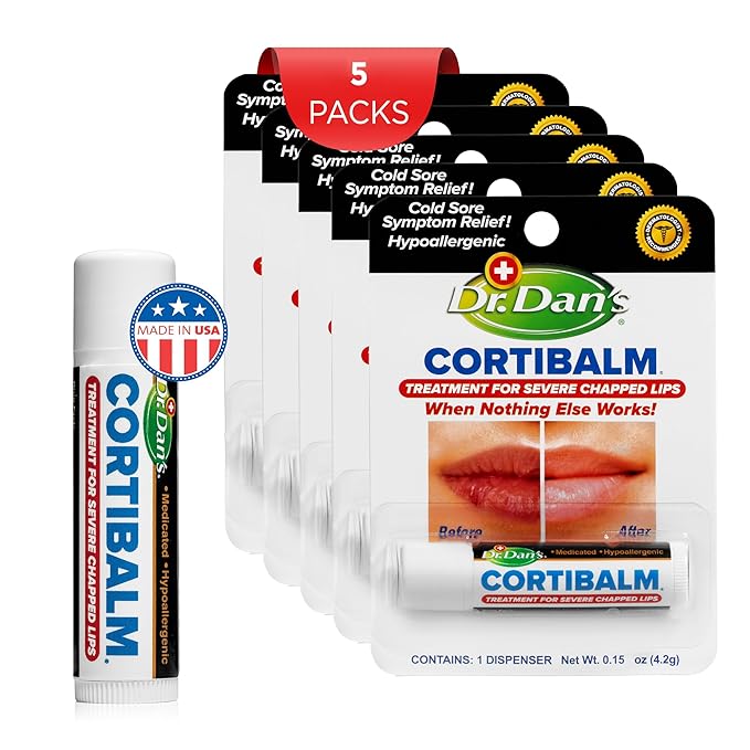 Dr. Dan's Cortibalm-5 pack- for Dry Cracked Lips Healing Lip Balm for Severely - Image 5