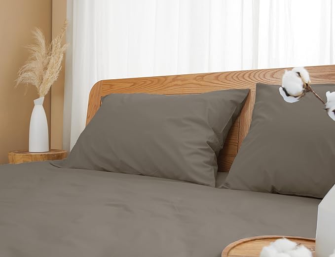 Pillow Cases, King Size Cotton Percale Weave Pillowcases, Pre-Shrunk Breathable - Image 7