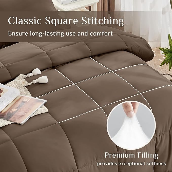 JOLLYVOGUE Twin Comforter Set, Ultra-Soft Bed in a Bag Twin Size 5 Pieces - Image 3