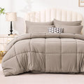 Love's cabin King Size Comforter Set Light Brown, 7 Pieces King Bed in a Bag by Lovescabin