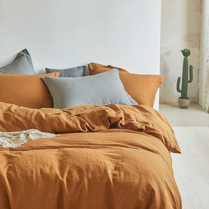 Simple&Opulence 100% Linen Duvet Cover Set 3pcs Basic Style Natural French - Image 7