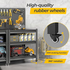 10 Sets Storage Shelves with Pegboard,Heavy Duty Garage Shelving Units and Storage,Metal Shelving Adjustable Shelves,Garage Storage Rack,Industrial Utility Shelf For Kitchen,Pantry 47.2"H*33.46"W*18"D