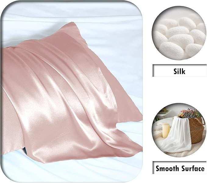 Silk Pillow Cases 2 Pack Soft Breathable and Sliky King Size Pillow Cases Set - Image 2