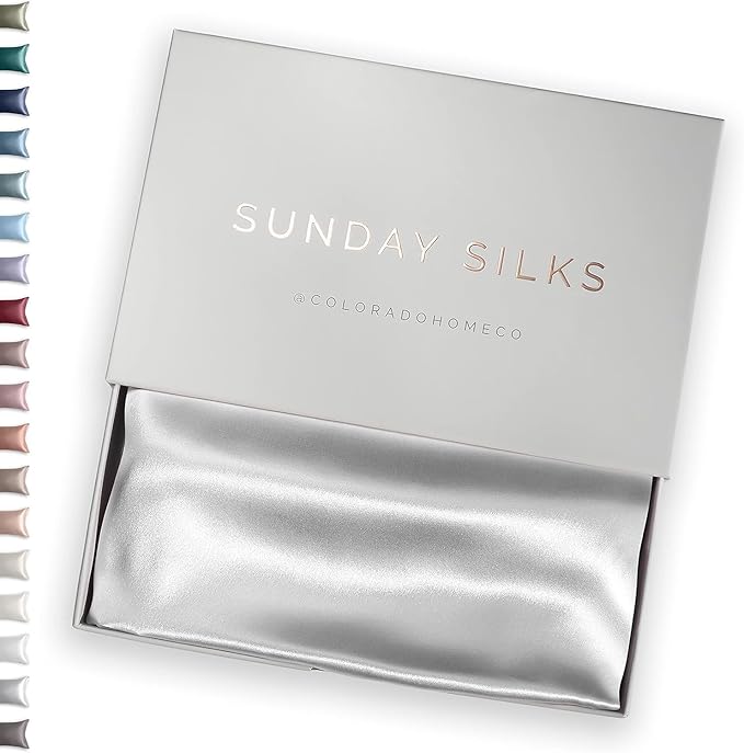 SUNDAYSILKS™ 100% Mulberry Silk Pillowcase, Silk Pillow Cases by ColoradoHomeCo