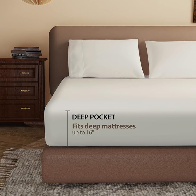 100% Egyptian Cotton Fitted Sheet Twin XL/Split King Size, 600 Thread Count - Image 3
