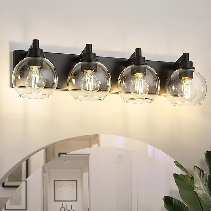 Bathroom Light Fixtures, 4 Light Matte Black Vanity Light, 26 Inch Modern Wall - Image 7