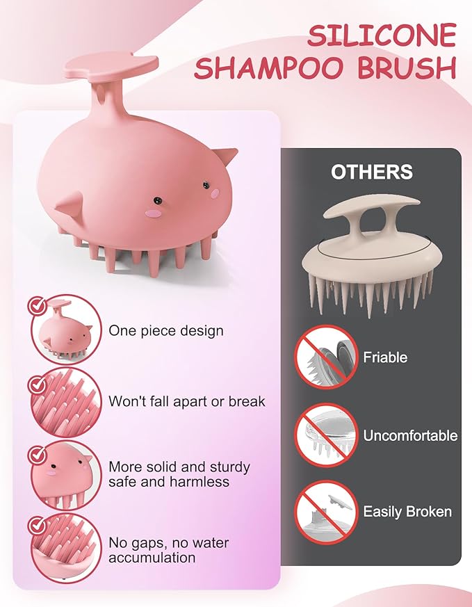 Scalp Massager Hair Growth Shampoo Brush, Silicone Scalp Scrubber Shower Scalp - Image 2