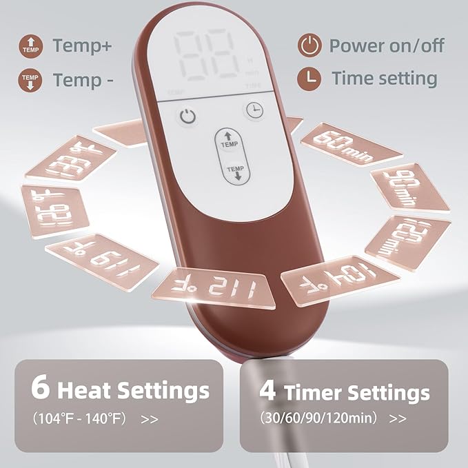 VALGELUIK 17x33 Heating Pad for Pain Relief | Ultra-Soft Microplush Fabric | 6 - Image 2
