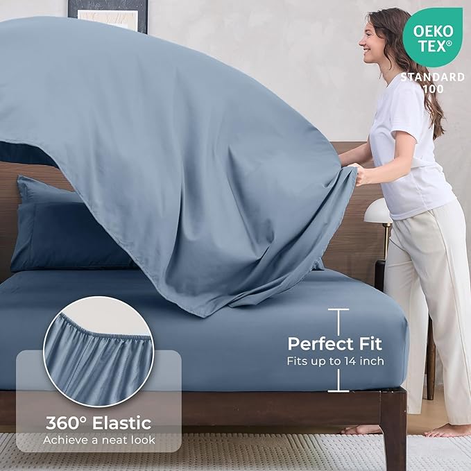 HEVUMYI Dusty Blue Twin-XL Comforter Set - Image 5