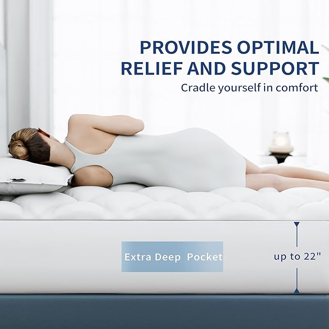 Sunflower Twin XL Mattress Pad, Hypoallergenic Cotton Mattress Cover College - Image 2