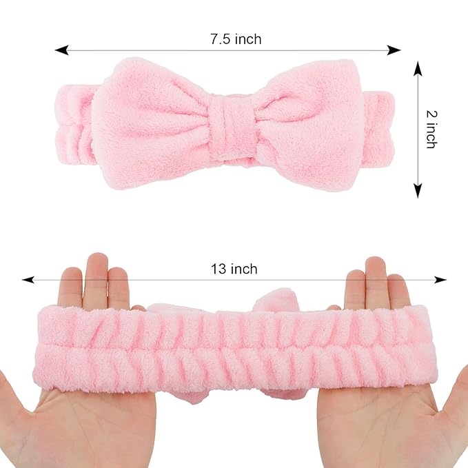 Casoty 12 Pcs Pink Spa Headband, Makeup Headband - Image 3