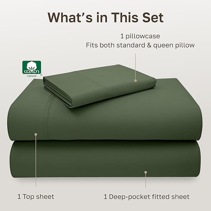 California Design Den 100% Cotton Twin Sheets Set - Image 4