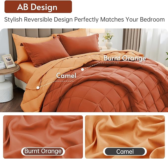 MUXHOMO 5 Pieces Twin XL Comforter Set, Reversible Bed in a Bag Twin XL Size - Image 3