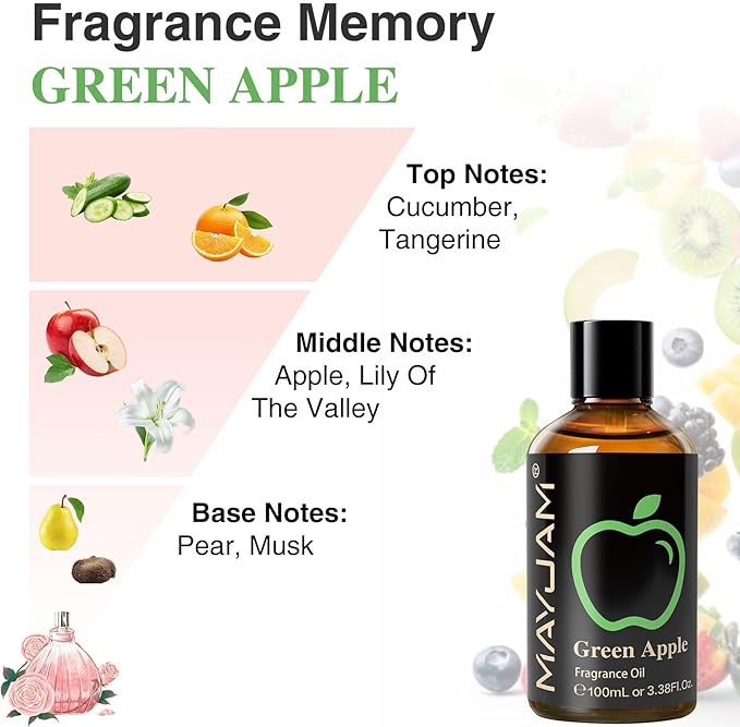 MAYJAM 3.38FL.OZ Green Apple Fragrance Oils - Image 4