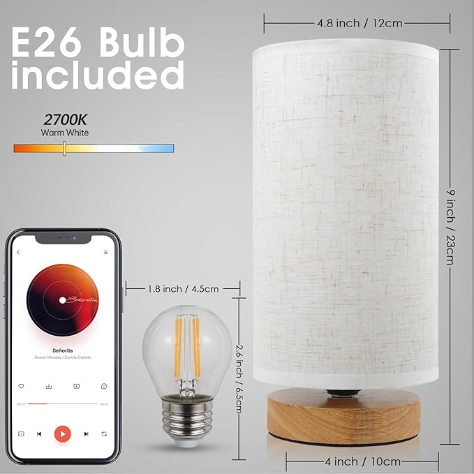 Table Lamps for Bedrooms Set of 2, Minimalist Bedside Lamps Set - Image 4