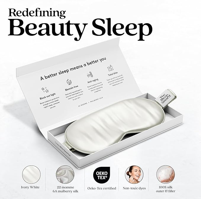 TheSleepGuard Pure Silk Sleep Mask Light Blocking Travel Essentials. Eye Masks - Image 2