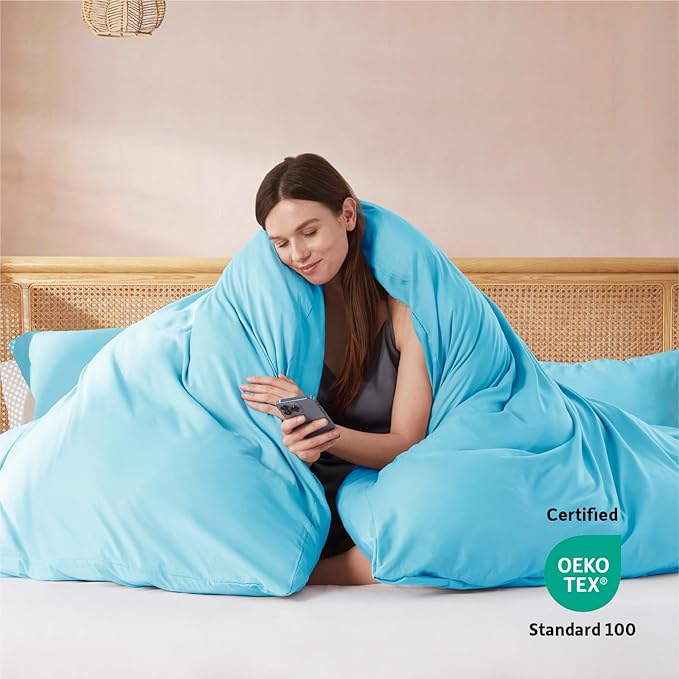 Nestl Bright Blue Duvet Cover King Size - Image 3