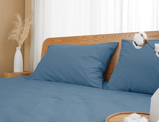 Pillow Cases, Standard Queen Size Cotton Percale Weave Pillowcases, Pre-Shrunk - Image 7