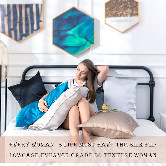 Silk Pillow Cases 2 Pack Soft Breathable and Sliky King Size Pillow Cases Set - Image 7
