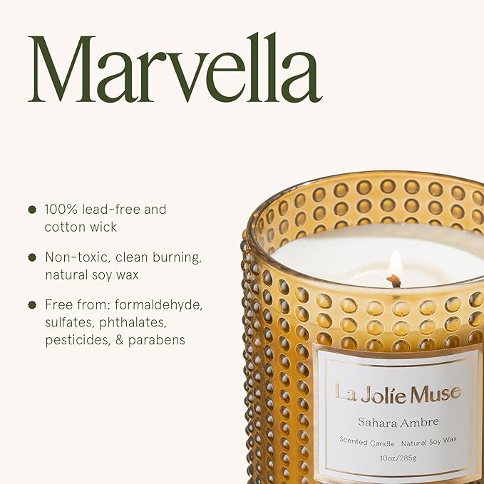 LA JOLIE MUSE Sahara Amber Scented Candle | Bergamot, Clove & Amber | 10 oz Soy - Image 6