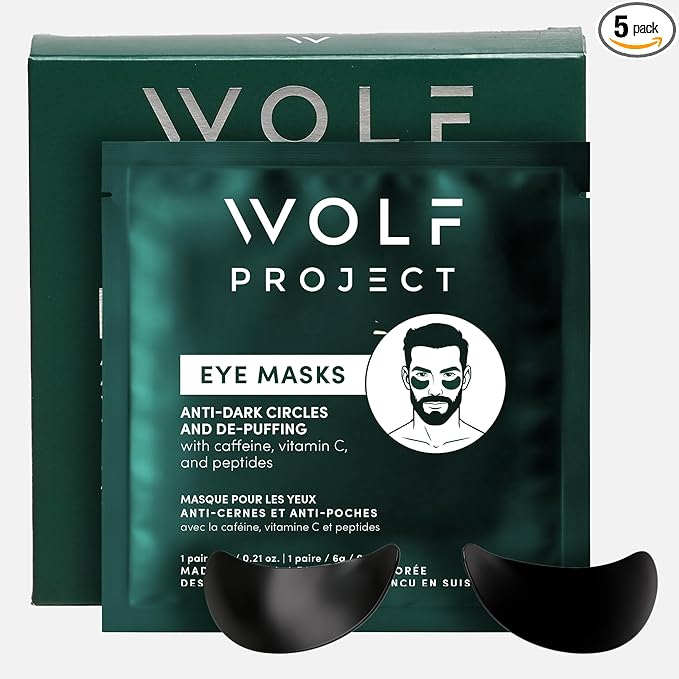 Wolf Project Under Eye Patches For Dark Circles, Puffy Eyes, and Wrinkles - by WolfProjectskincareformen