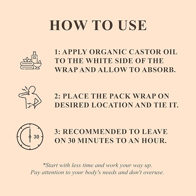 Handcraft Blends Castor Oil Pack Wrap | Organic Castor Oil 16 oz | Reusable - Image 3