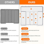 Spaclear Large Utensil Drawer Organizer Expandable Silverware Organizer for Kitchen Drawer Adjustable Cooking Utensil Holder Cutlery Flatware Tray Spatula Tools Gadgets Storage Dividers Plastic White